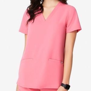 Figs Neon Pink Casma 3 scrub top